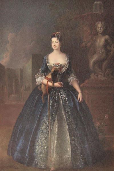 antoine pesne Portrait of Anna Orzelska with a pug. Sweden oil painting art